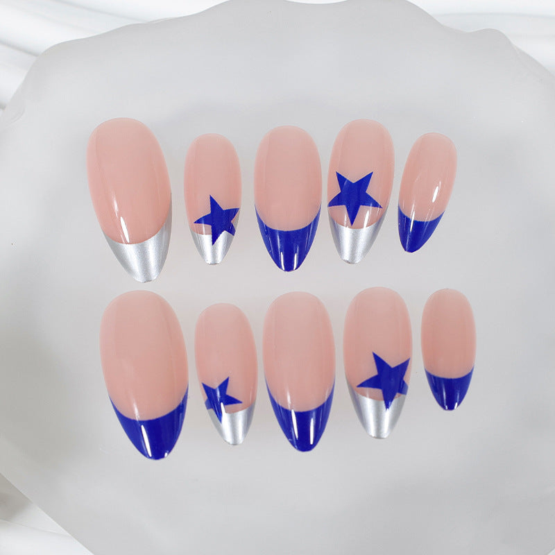 Artificial nail set with fashionable star and glitter effects Kalsten