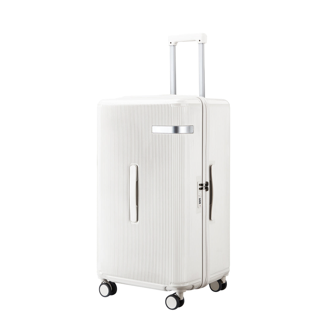 Ridged Hard Shell Rolling Carry-On Suitcase