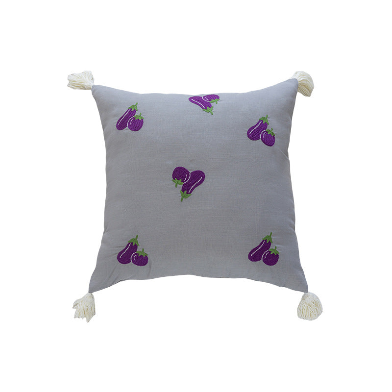 Embroidered Pineapple Accent Pillow