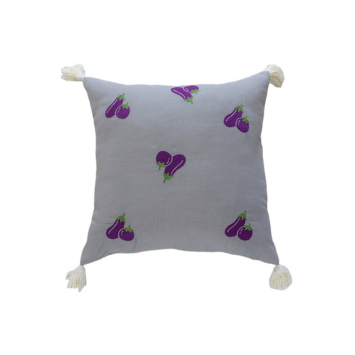 Embroidered Pineapple Accent Pillow