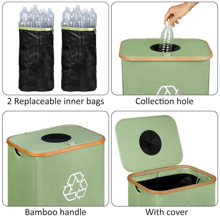 Elegant recycling bin with removable lid and compartments Kalsten
