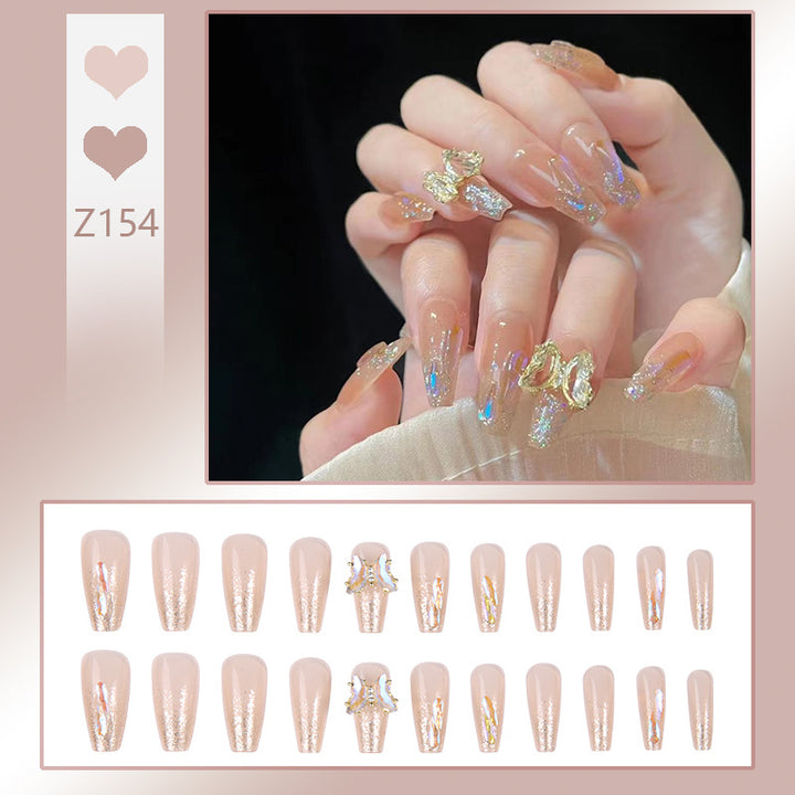 Art nail set with sparkling 3D butterfly decorations Kalsten