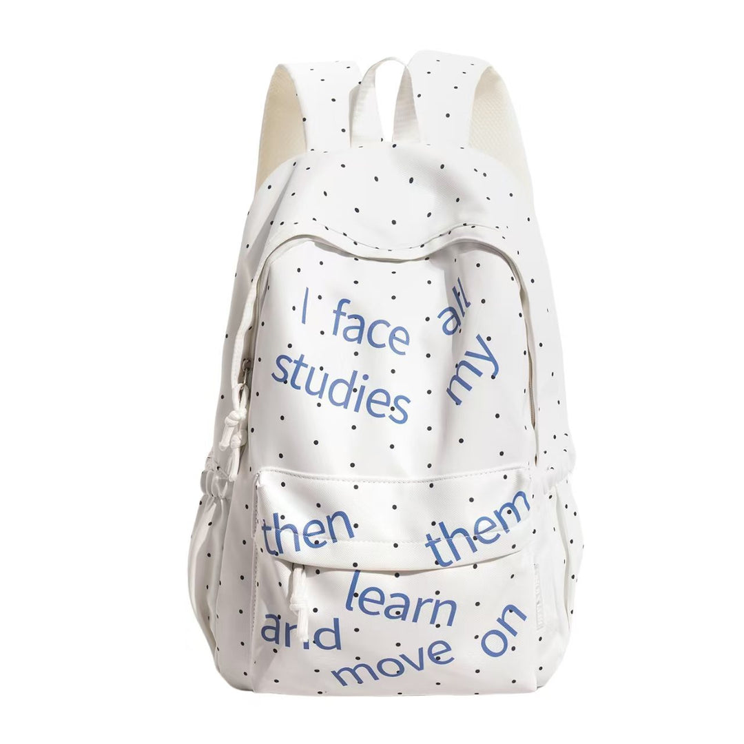 Backpack with Modern Lettering and Stylish Dots Kalsten