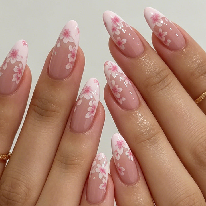 Floral Accent Stiletto Nail Art Set Kalsten