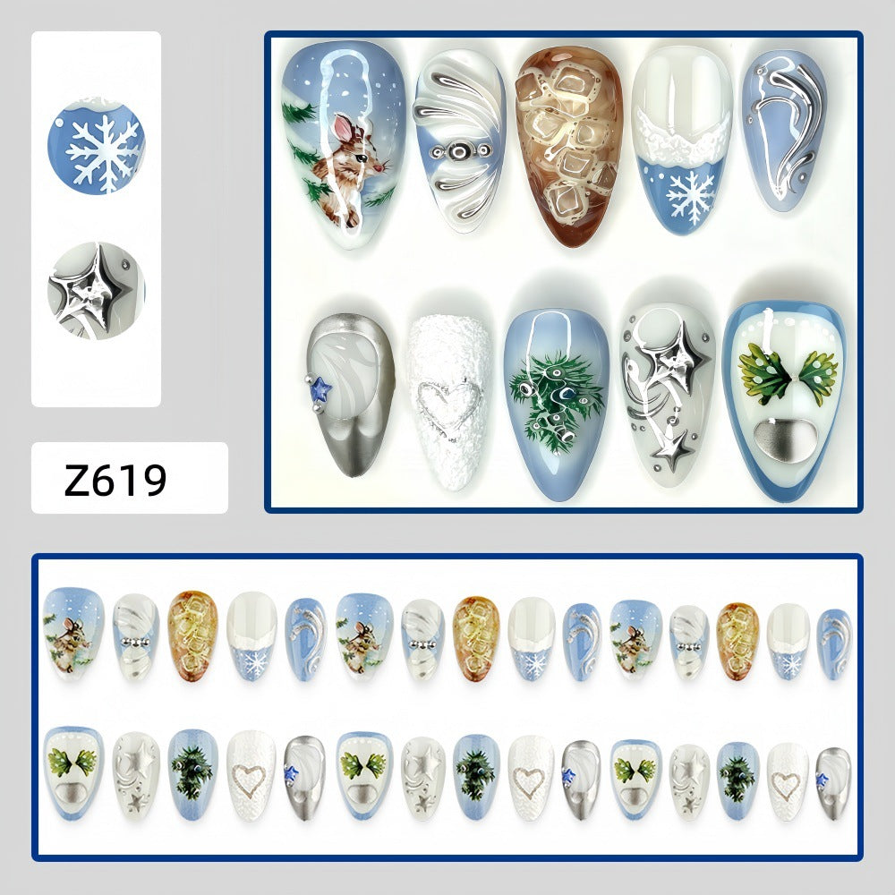 Artificial nails with festive winter motifs Kalsten