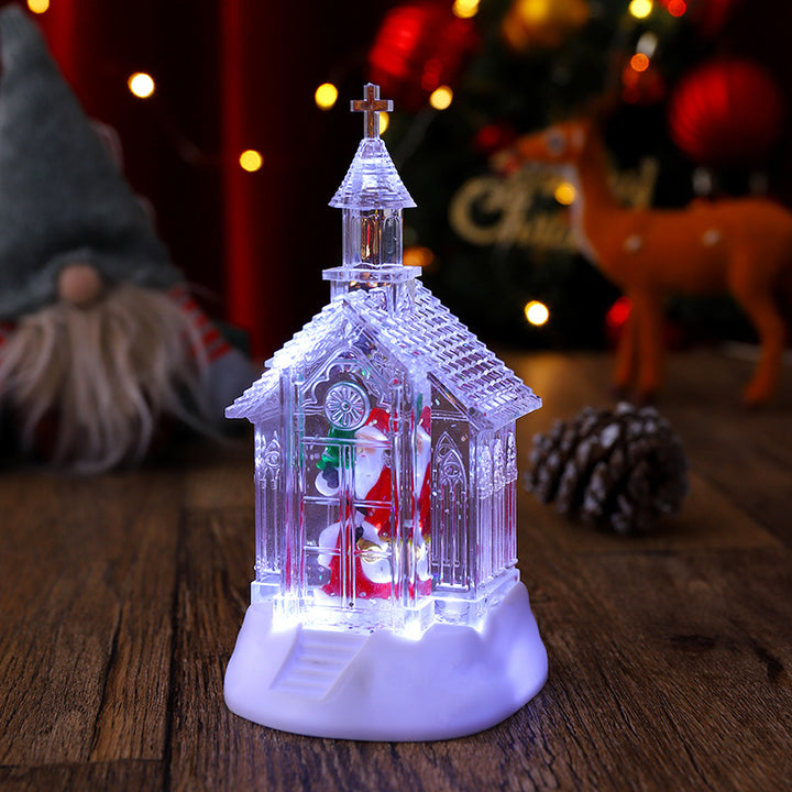 Decorative Christmas lantern with snowman scene Kalsten