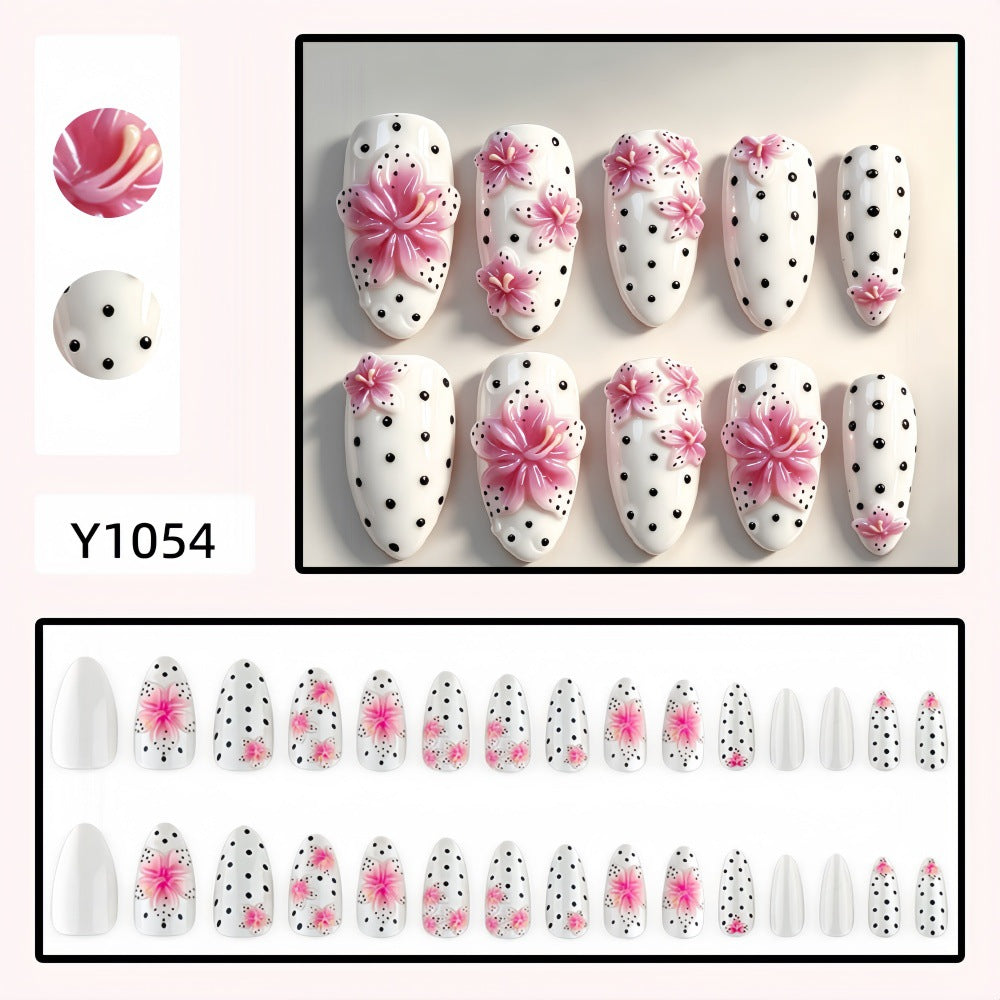 Premium Artificial Nails with 3D Flower Design Kalsten