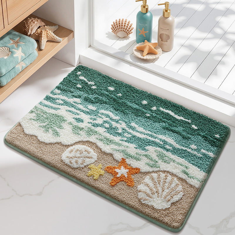 Coastal Beach-Themed Bath Mat Kalsten