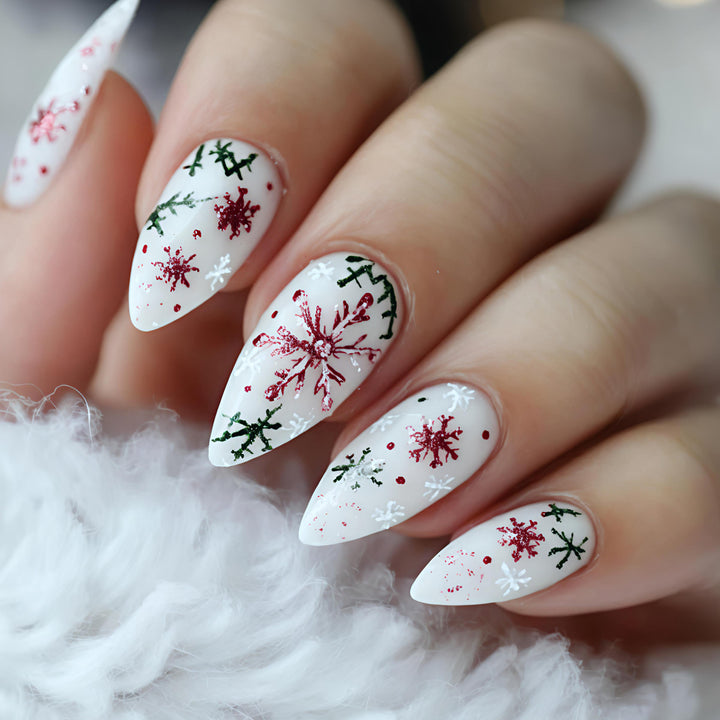 Artificial nails with winter snowflake and Christmas motif Kalsten