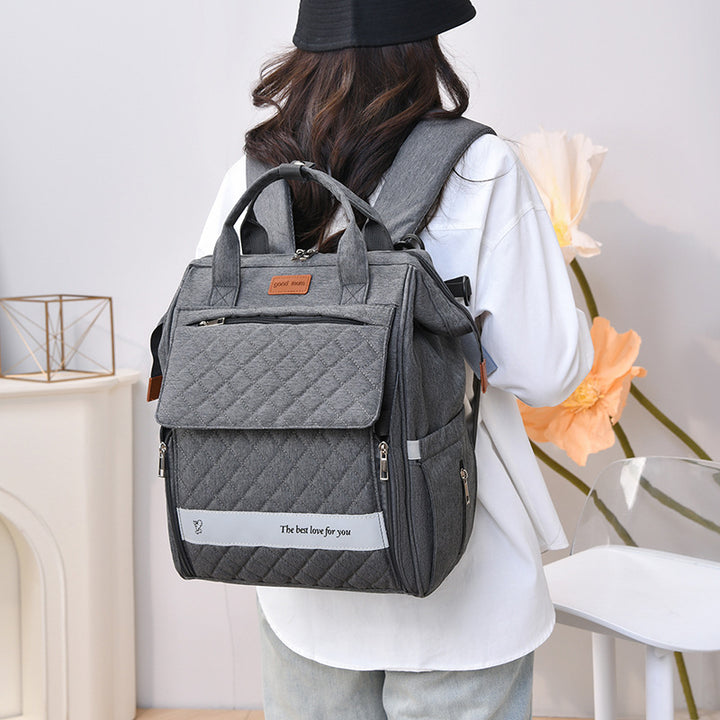 Multi-Pocket Quilted Baby Care Backpack Kalsten