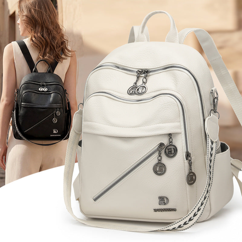Multi-Compartment Stylish Leather Backpack Kalsten