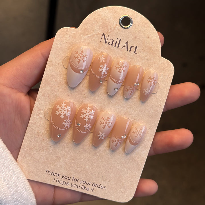 Elegant Winter-Themed Press-On Nails Kalsten