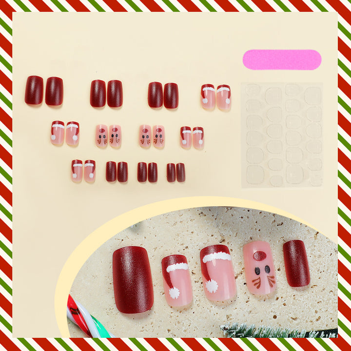 Festive Holiday Themed Press-On Nails Kalsten