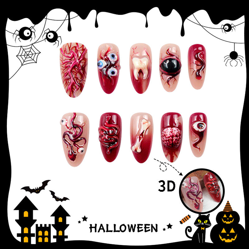 Artificial nail set with creative Halloween motifs Kalsten