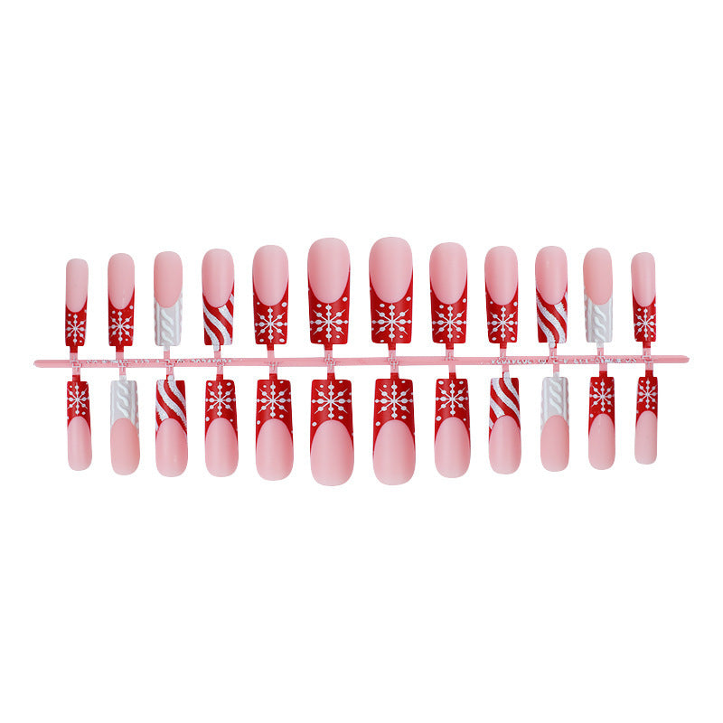 Artificial nail set for festive occasions with elegant winter motifs Kalsten