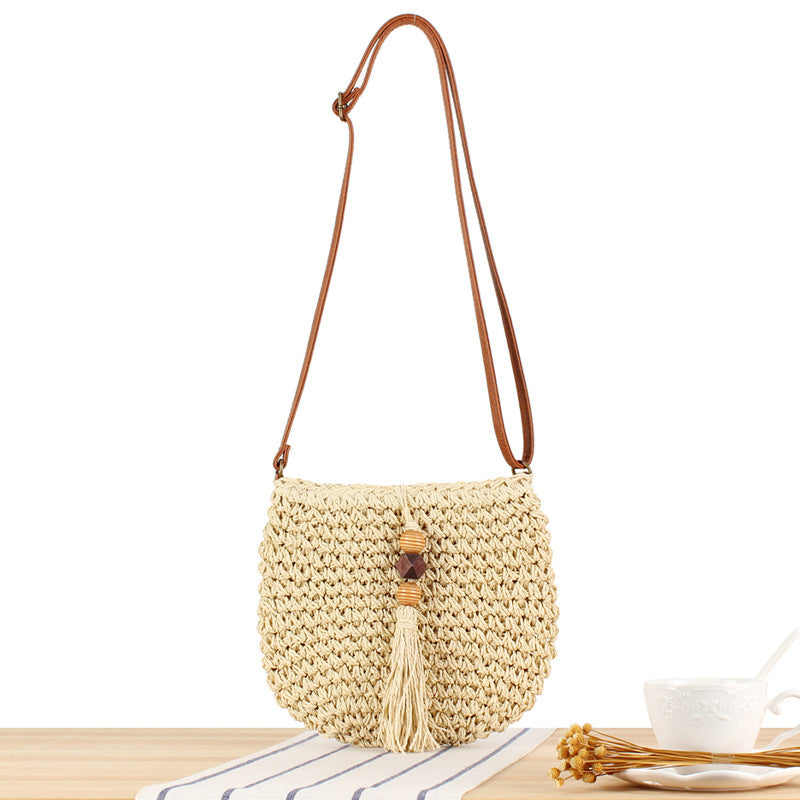 Shoulder bag with Hand-knotted Macramé and Fringes Kalsten