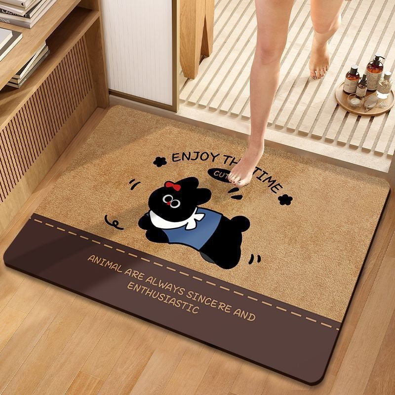 Cute Dog-Themed Plush Bath Mat