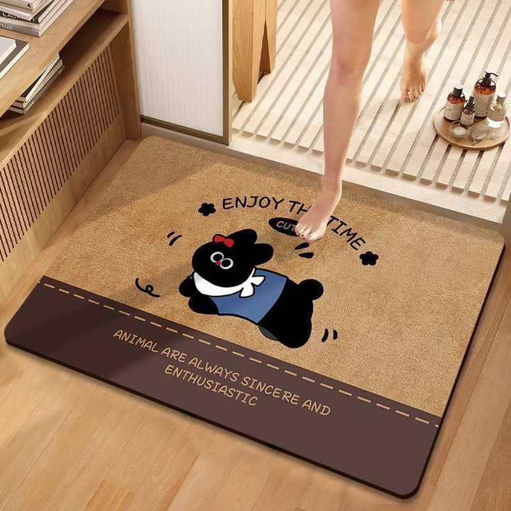 Cute Dog-Themed Plush Bath Mat