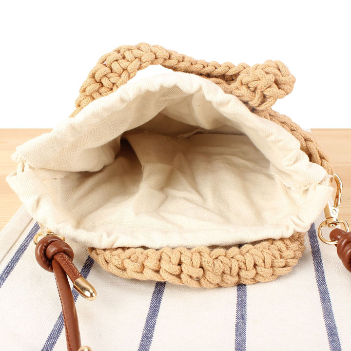 Handbag Made of Handmade Macrame with Adjustable Shoulder Strap Kalsten