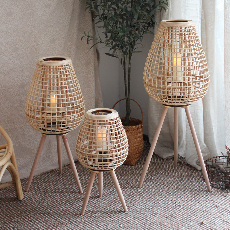 Decorative Rattan Lantern with Carry Handle Kalsten