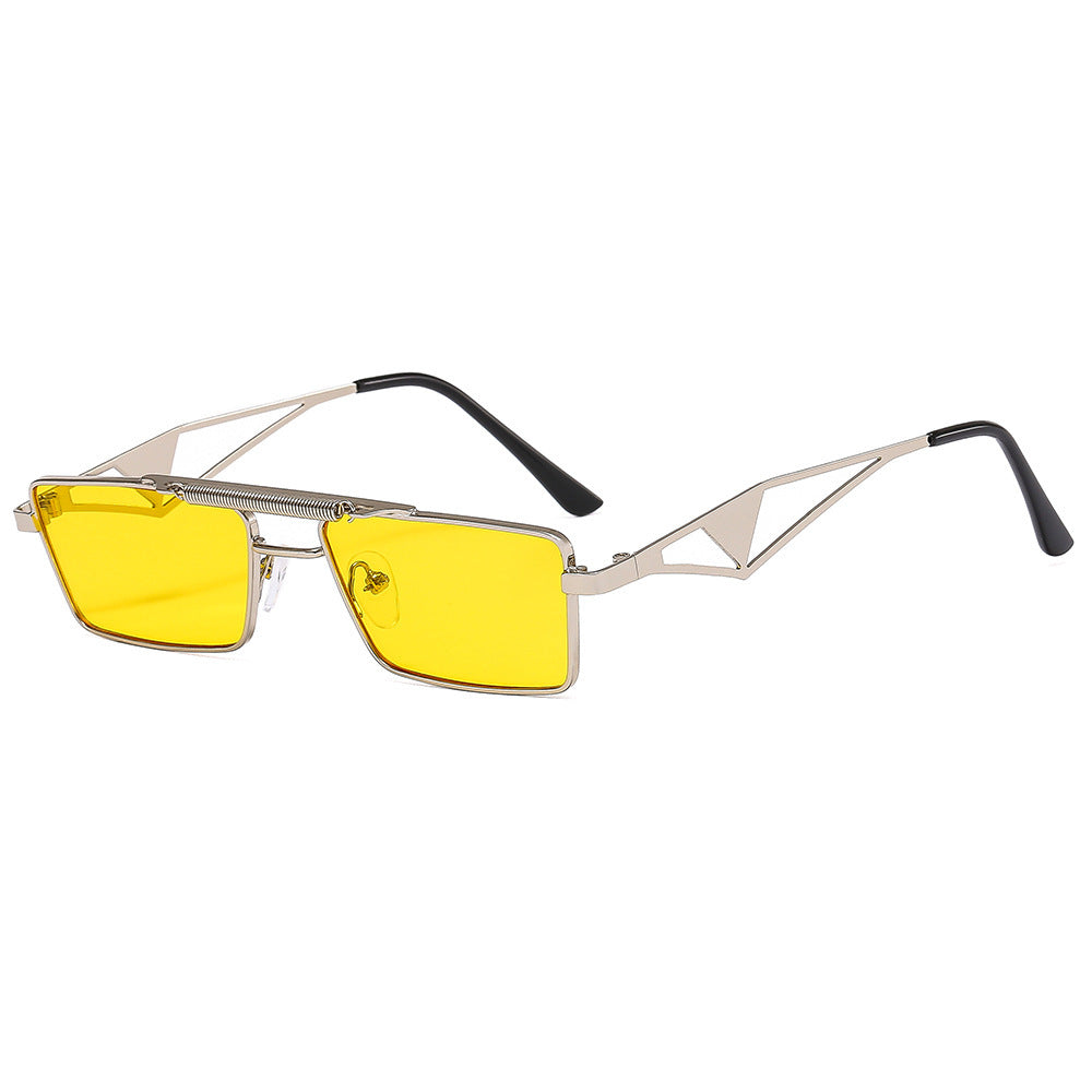 Fashionable sunglasses with square frame and mirrored lenses Kalsten