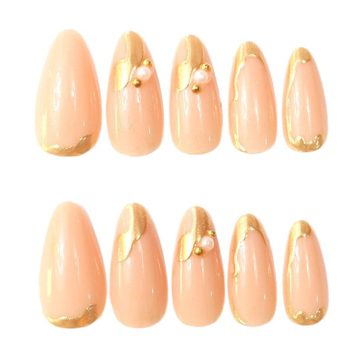 Decorative Gold-Accented Acrylic Nail Art Kalsten
