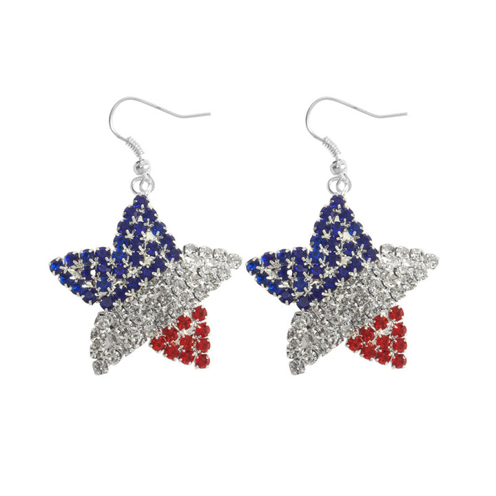 Ladies' sparkling star earrings with crystal accents and hook closure Kalsten