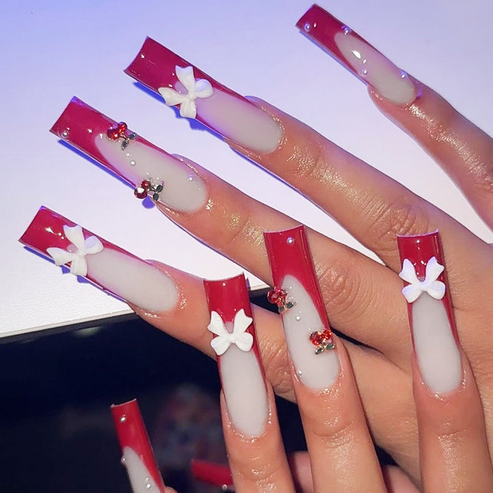 Creative nail set with festive cherry motifs Kalsten