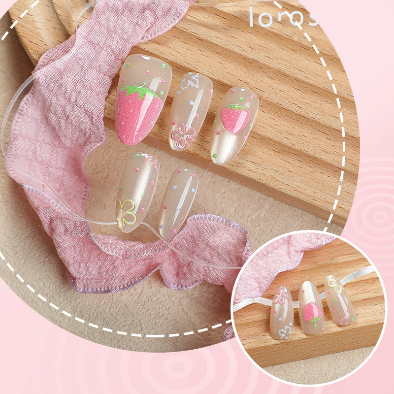 Creative Strawberry-Themed Press-On Nails