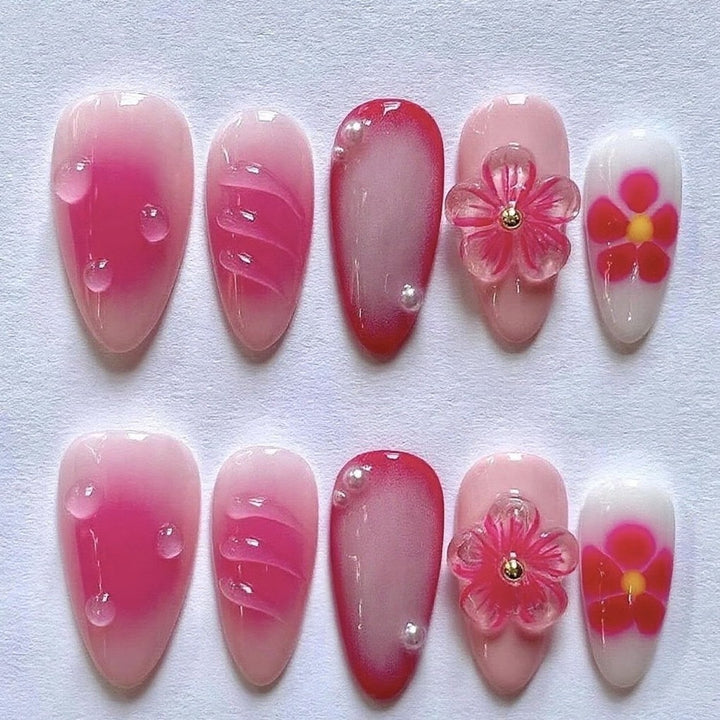 Floral-Embellished Press-On Nail Kit