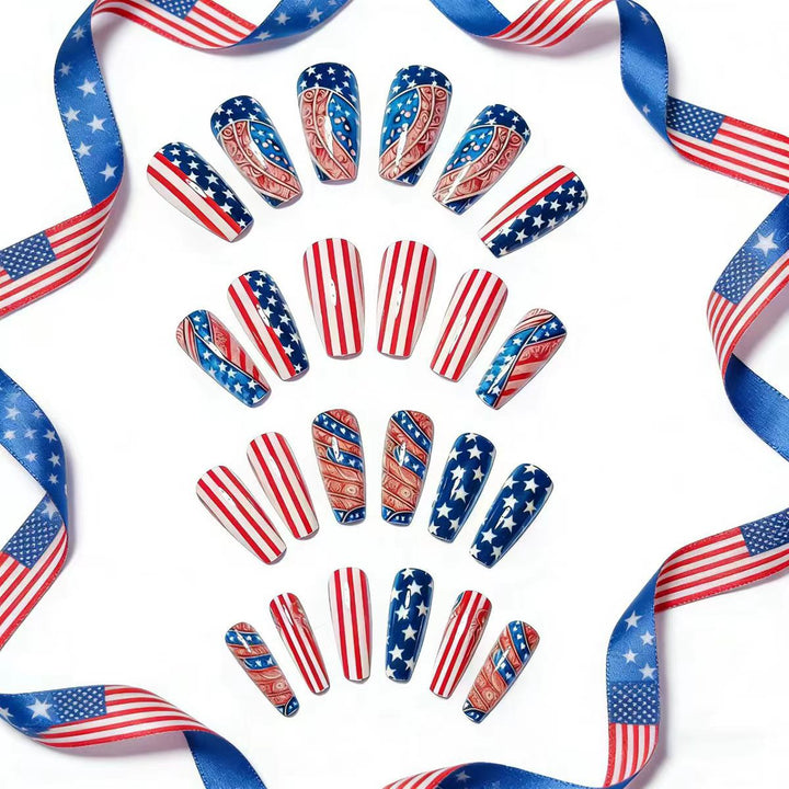 Nail art with creative patriot designs Kalsten