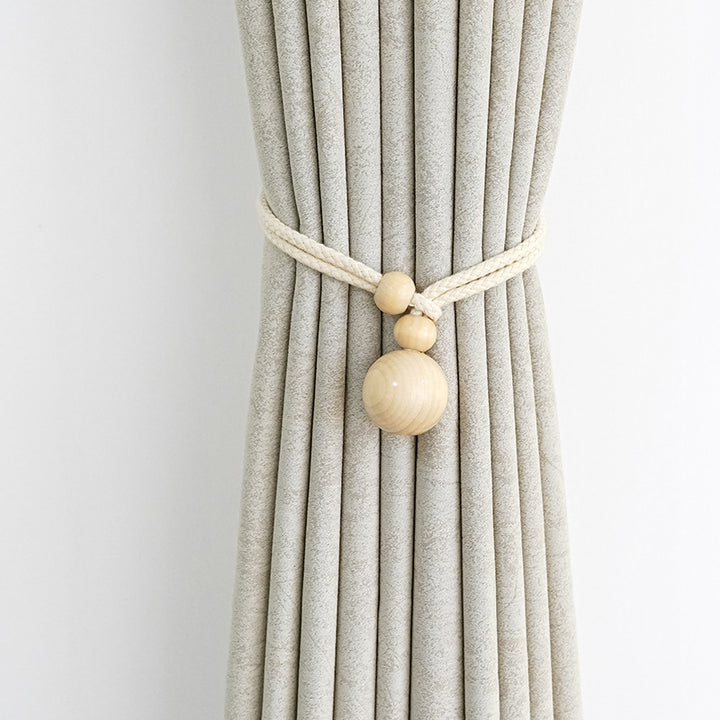 Elegant curtain holder with wooden beads Kalsten