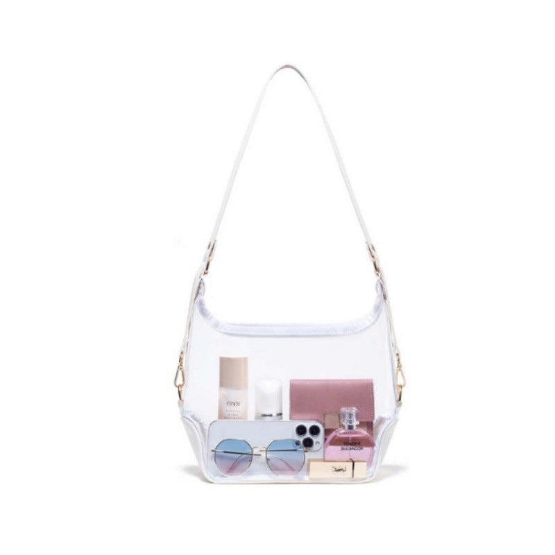 Transparent shoulder bag with modern compartments Kalsten
