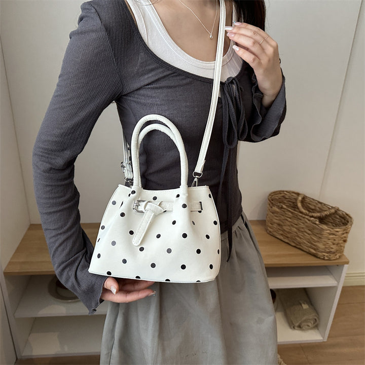 Casual Suede Polka Dot Handbag