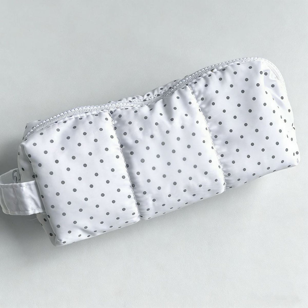 Quilted Polka Dot Shaped Pouch