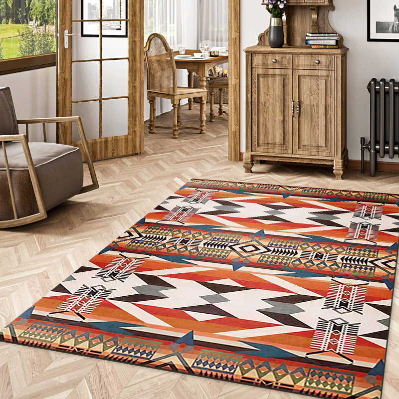 Vintage-inspired geometric rug