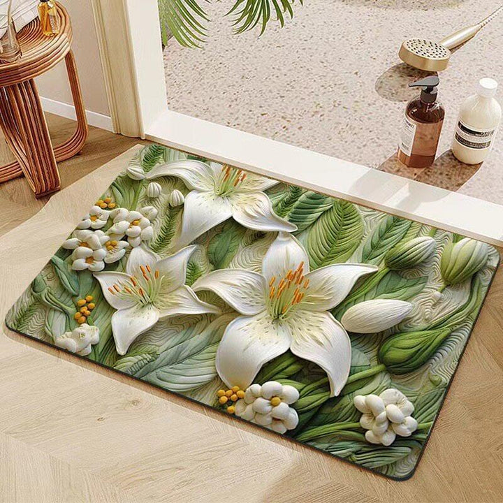 Elegant Floral Decorative Bath Mat