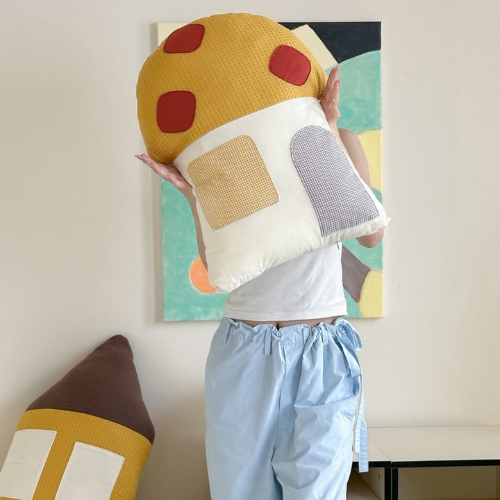 Large cuddly teddy bear made of cotton fabric with a floral shirt handmade