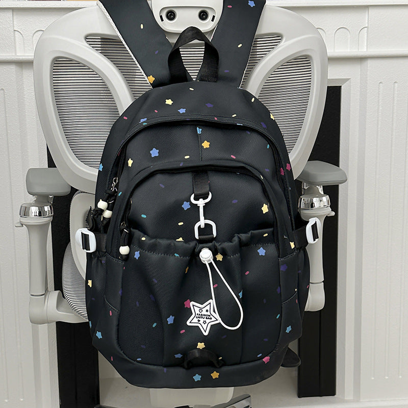 Backpack with Colorful Star Pattern and Versatile Compartments Kalsten