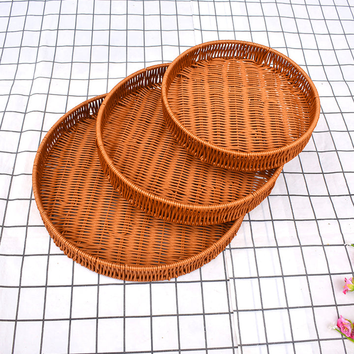 Round Woven Serving Baskets Set Kalsten