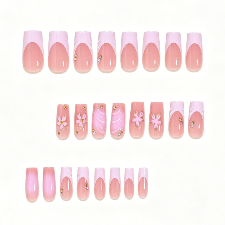 Elegant Floral Nail Art Press-On Set Kalsten