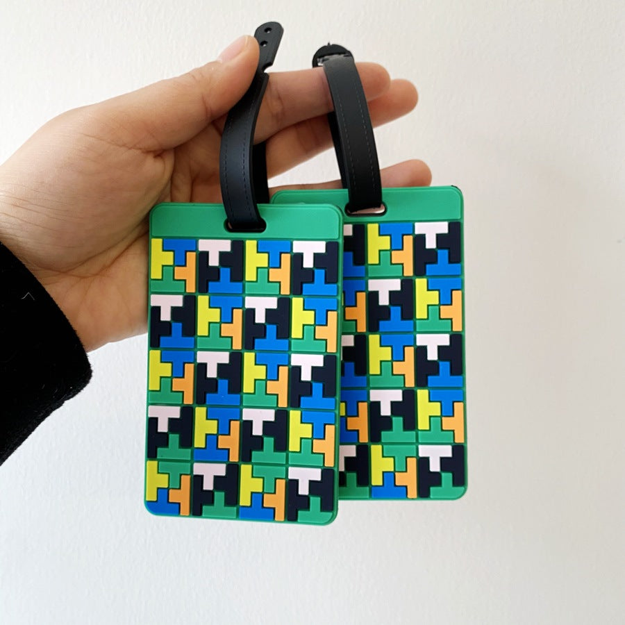 Vibrant Puzzle Pattern Luggage Tag Kalsten