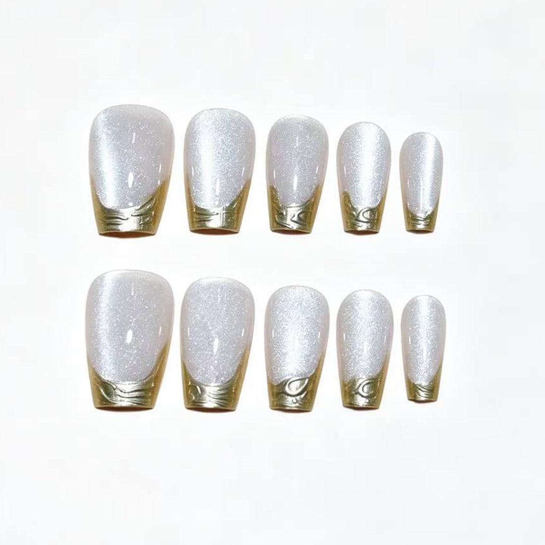 Elegant French Tip Press-On Nail Set Kalsten 1787380647