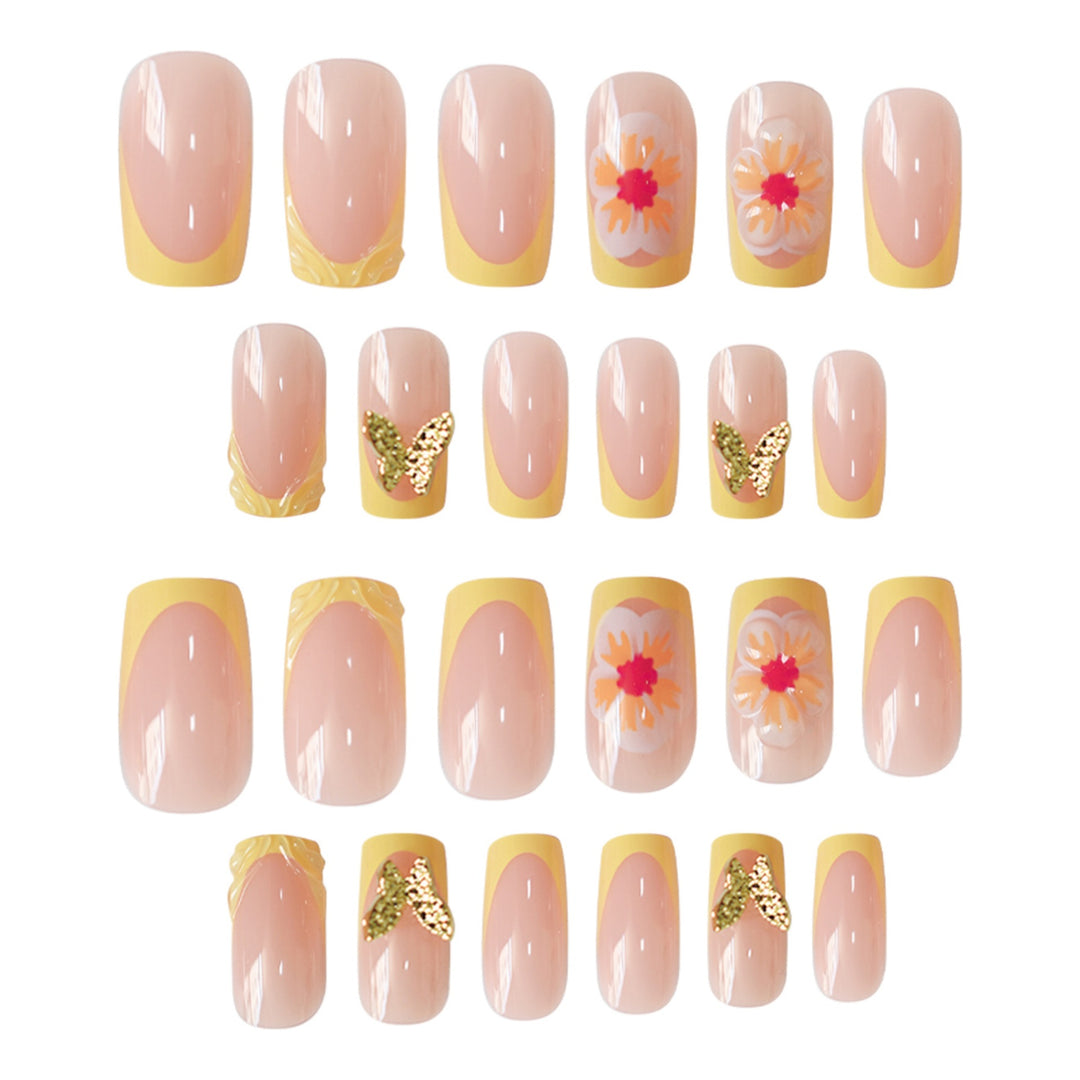 Artistic Floral Press-On Nail Design Kalsten