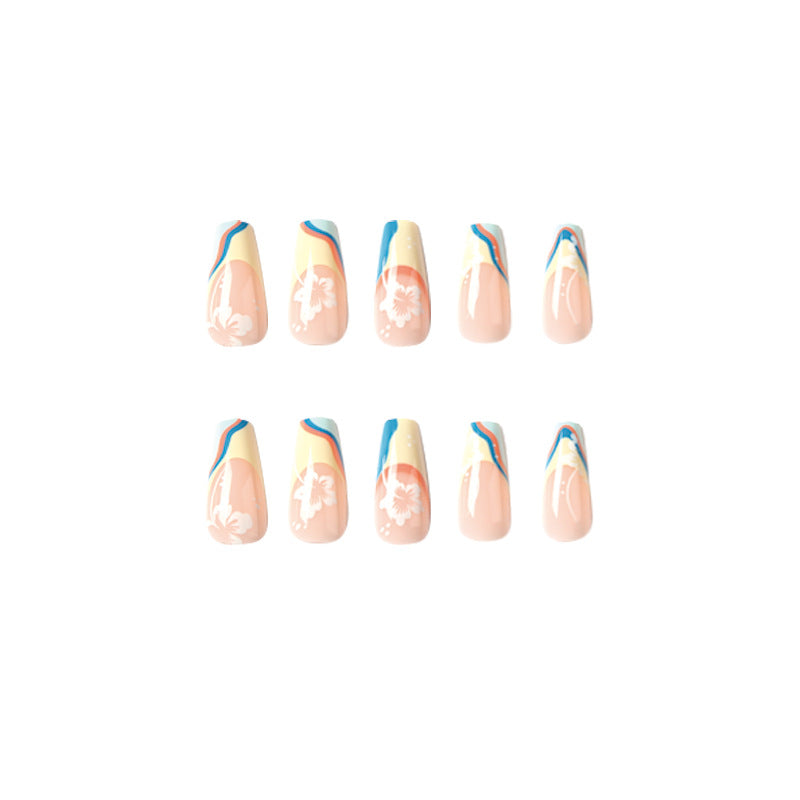 Artistic nail art with floral accents and creative color layers Kalsten