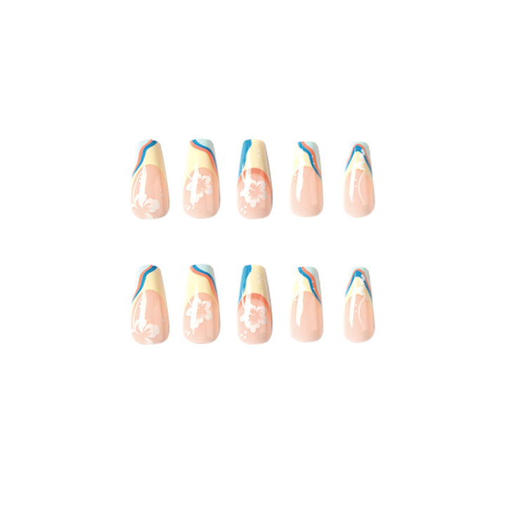 Artistic nail art with floral accents and creative color layers Kalsten