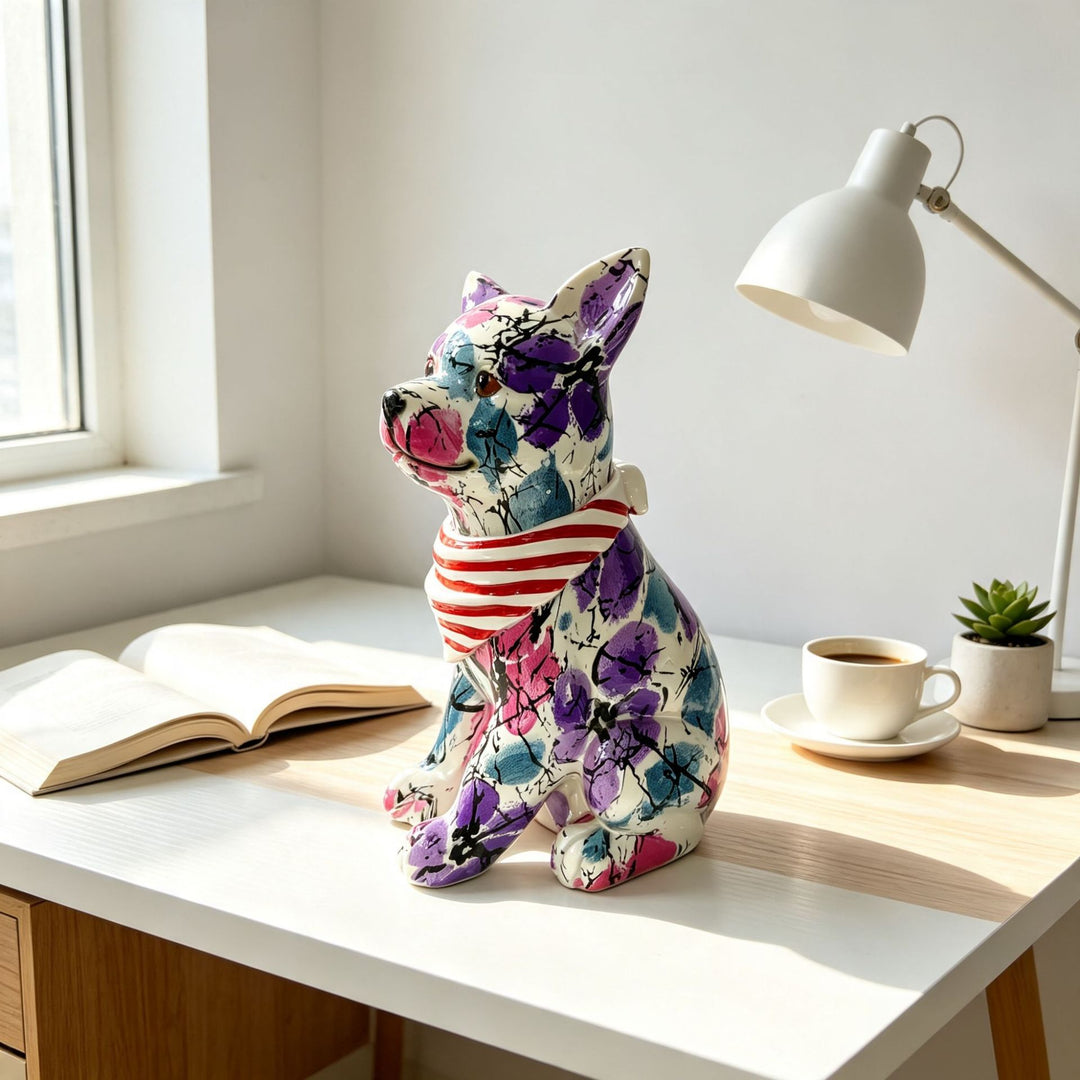 Colorful decorative figure of a dog in modern design Kalsten