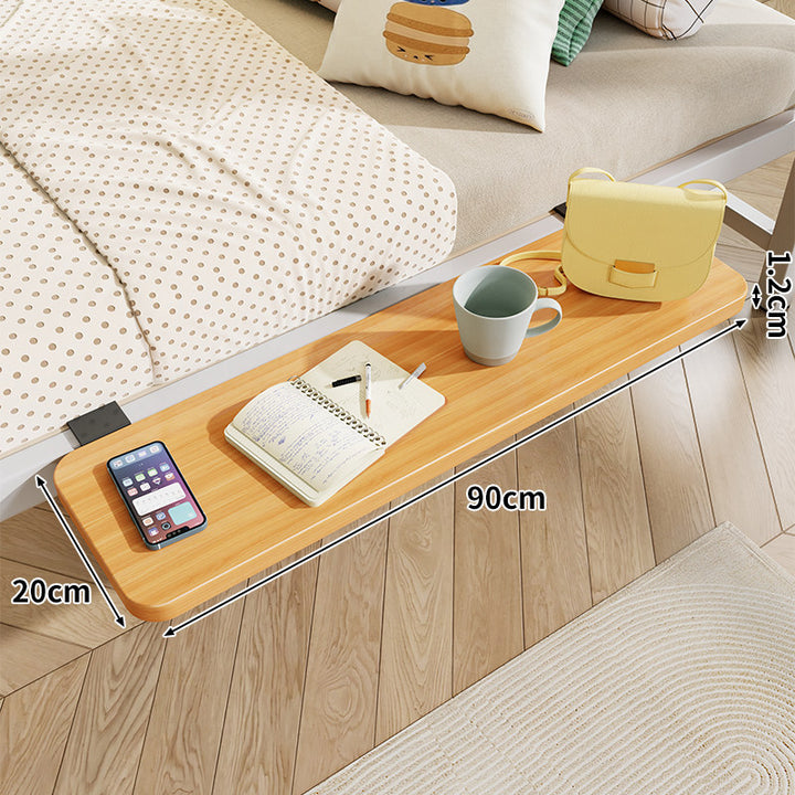 Clamp-On Floating Bedside Shelf with Bamboo Top and Slim Profile