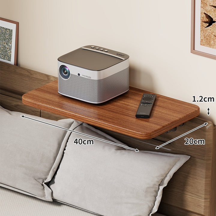Wall-Mounted Slim Floating Headboard Shelf with Rounded Corners and Concealed Brackets