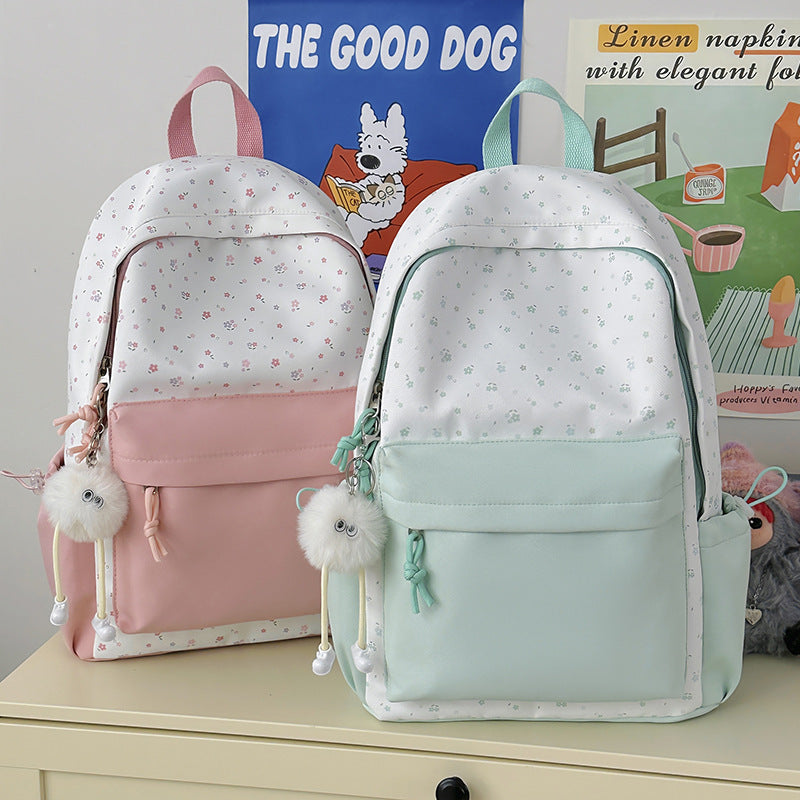 Mini backpack with floral design and practical organizer compartments Kalsten